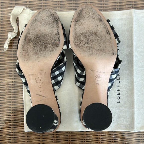 Loeffler Randall Coco Checked Black Sandal 10 - Picture 5 of 5